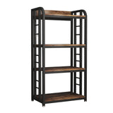 lovemanxi Microwave Oven Stand with Storage 4 Tiers, Free Standing Microwave Oven Stand Coffee Bar Adjustable Kitchen Shelves Kitchen Storage Shelf Rack for Spices, Pots(Brown) lovemanxi