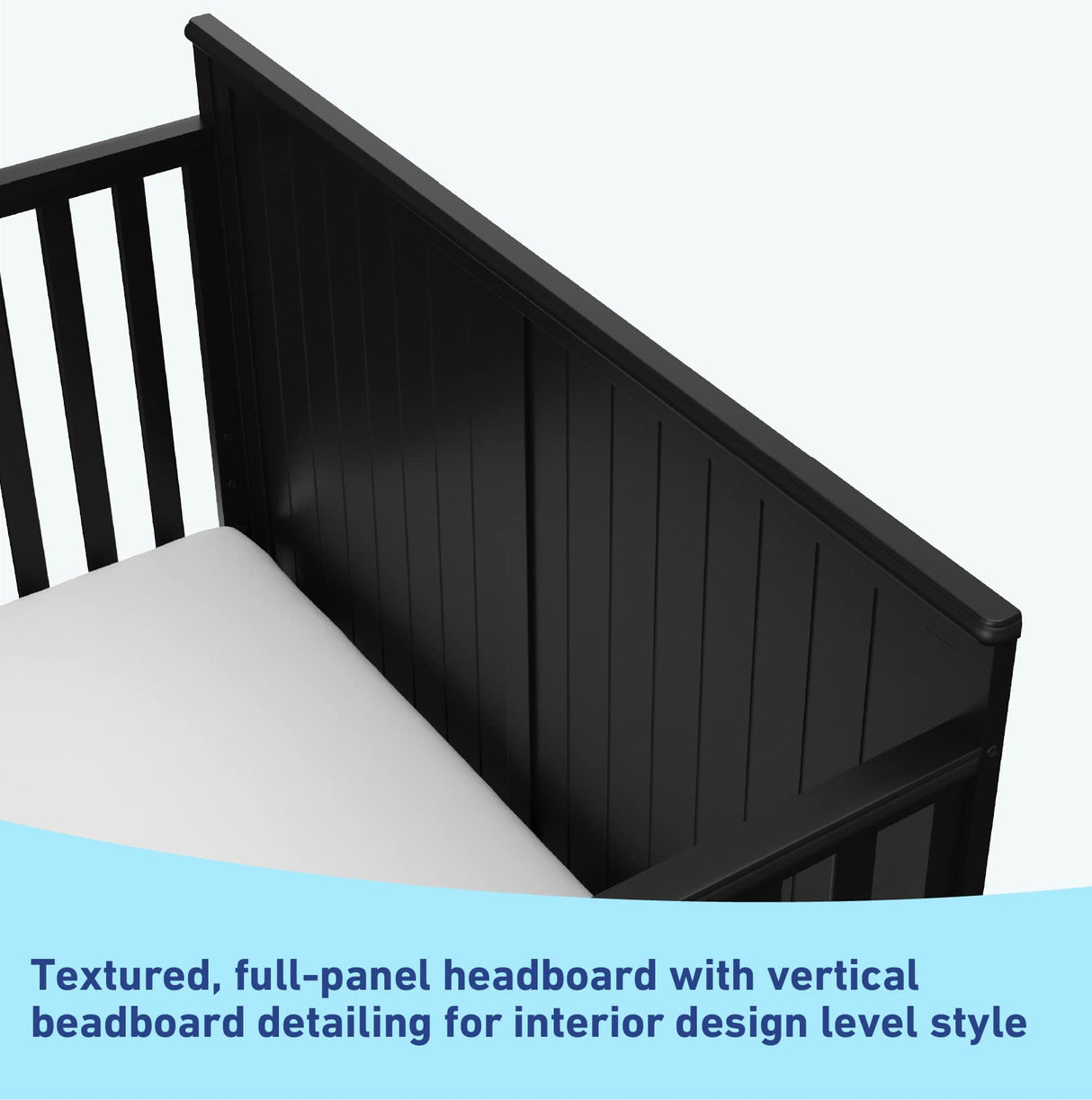 Graco Hadley 5-in-1 Convertible Crib with Drawer (Black) – Combo, Includes Full-Size Nursery Storage, Converts from Baby Crib to Toddler Bed, Daybed Graco