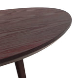 FIRMINANA Small Oval Coffee Table for Living Room,Mango Tabletop Mid Century Modern Coffee Table,Espresso,18.9" D x 33.47" W x 15.75" H FIRMINANA