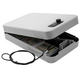 Sgorlds Gun Safe for Pistol, Portable Handgun Lock Box with Combination Lock, Pistol Safe for Car, Home, Travel, 11.5" x7.5" x2.5", Gray Sgorlds