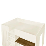 Wood Full Size Loft Bed with Built-in Wardrobe, Desk, Storage Shelves and Drawers,for Kids Teens Adults Bedroom Brabrety