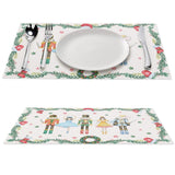 Christmas Placemats Set of 4, 12×18 Inch Xmas Linen Fabric Table Mats for Party Kitchen Dining Decoration Grtfcolr