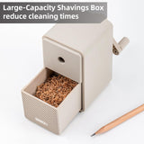 Deli Manual Pencil Sharpener - Auto-in Hand Crank with Adjustable Point for Colored Pencils, Kids, Students, Classroom, Home and Office, Gray deli