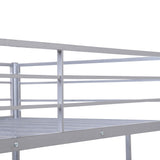 Harper & Bright Designs Twin Over Full Metal Bunk Bed with Desk, L Shaped Bunk Bed with Ladder and Quality Slats for Bedroom- Silver Harper & Bright Designs