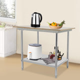 Maple Top Work Table, 36 x 30 x 34 Inch Commercial Butcher Block Wooden Workbench, Kitchen Island Table, Fits Restaurant, Warehouse, Home, Kitchen, Garage Hilberiazel