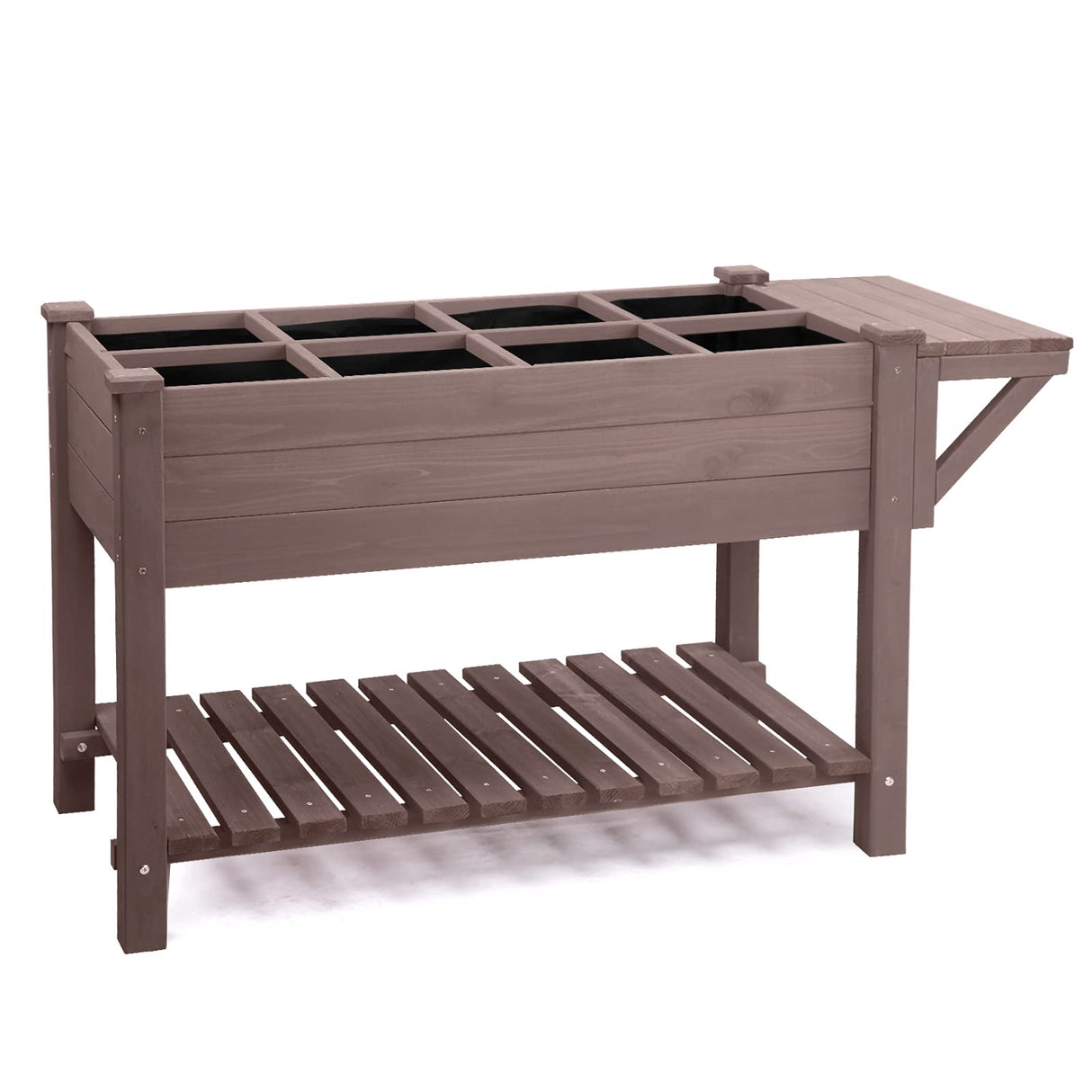 Aivituvin 52.7x22x30in Raised Garden Bed, Elevated Wood Planter Box Stand for Outdoor Gardening, Liner Included, 230lbs Capacity Aivituvin