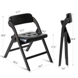 Asnefeli Wood Folding Chairs Set of 2, Stackable Wooden Foldable Chair with Padded Seats, Folding Extra Chair with Cushion for Guests Kitchen Office Wedding Party Picnic Chair (Walnut Green) Asnefeli