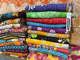 Boho Sanskriti Indian Quilt Vintage Bedspreads,Throws,Ralli, Lot Kantha Reversible Bedcover Bedspread Throw Cotton Blanket Gudari -Single Pieces, Twin Boho Sanskriti