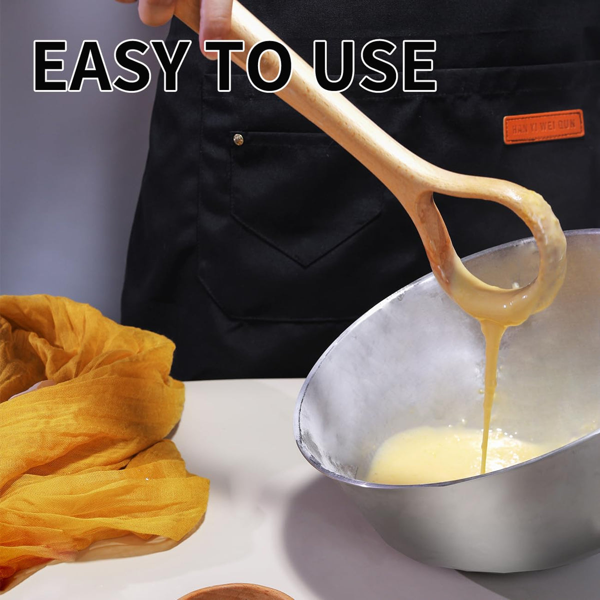 AAEJE 13-Inch Danish Dough Whisk - Wooden for Sourdough Bread Baking Supplies - Traditional Dutch Whisk for Pizza, Pastry, Cake Batter AAEJE
