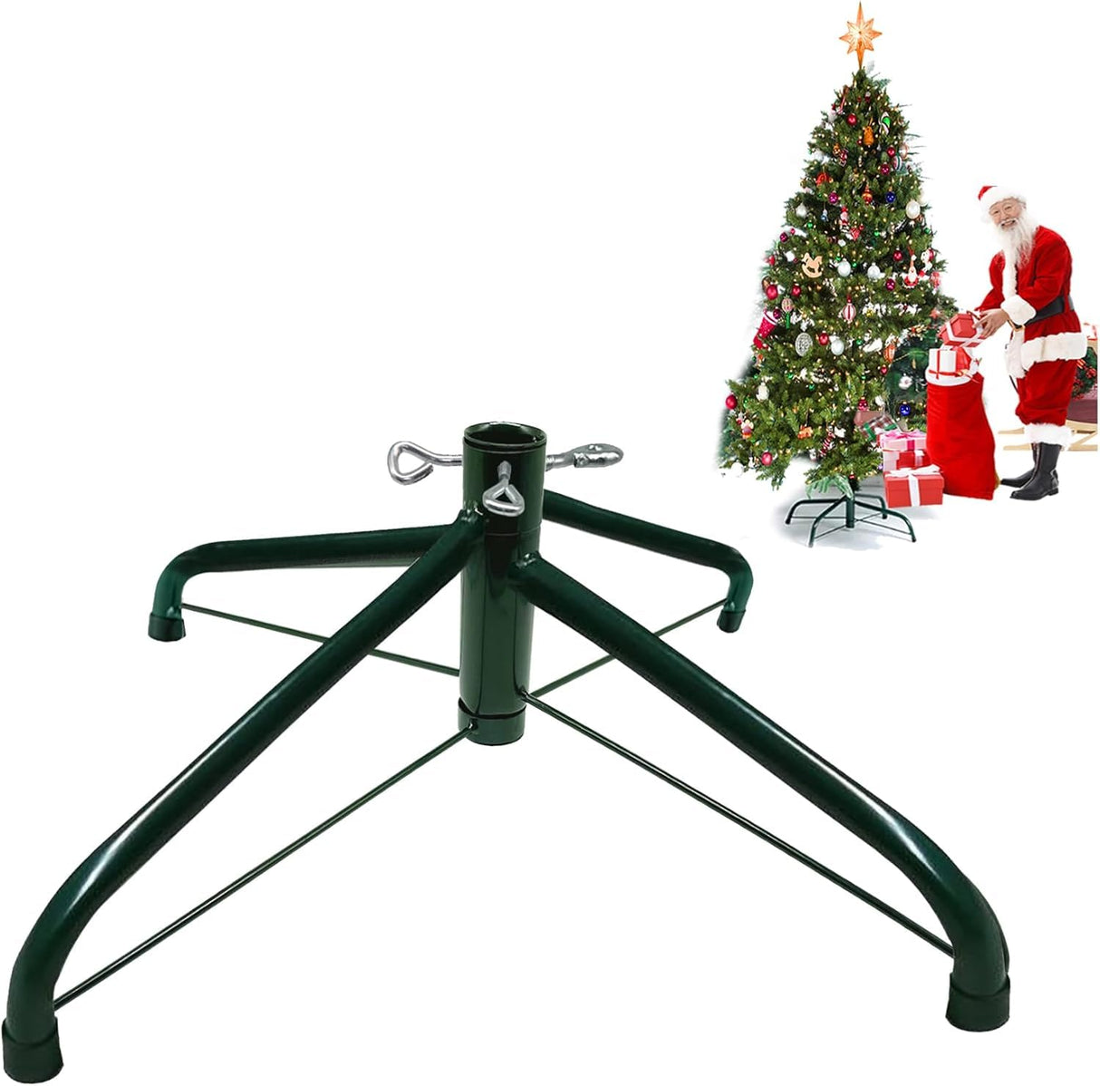 GothicBride Christmas Tree Stand - 40cm Portable Iron Metal Base for 0.5"-1.57" Pole, Foldable Universal Stand for Xmas Trees GothicBride