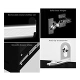 VOWNER Armoire Wardrobe Closet with Drawers and Mirror, 71" Clothing Storage Cabinet with Hanging Rod, 4 Doors Wooden Wardrobe Cabinet for Bedroom, Large Capacity Storage, Black VOWNER