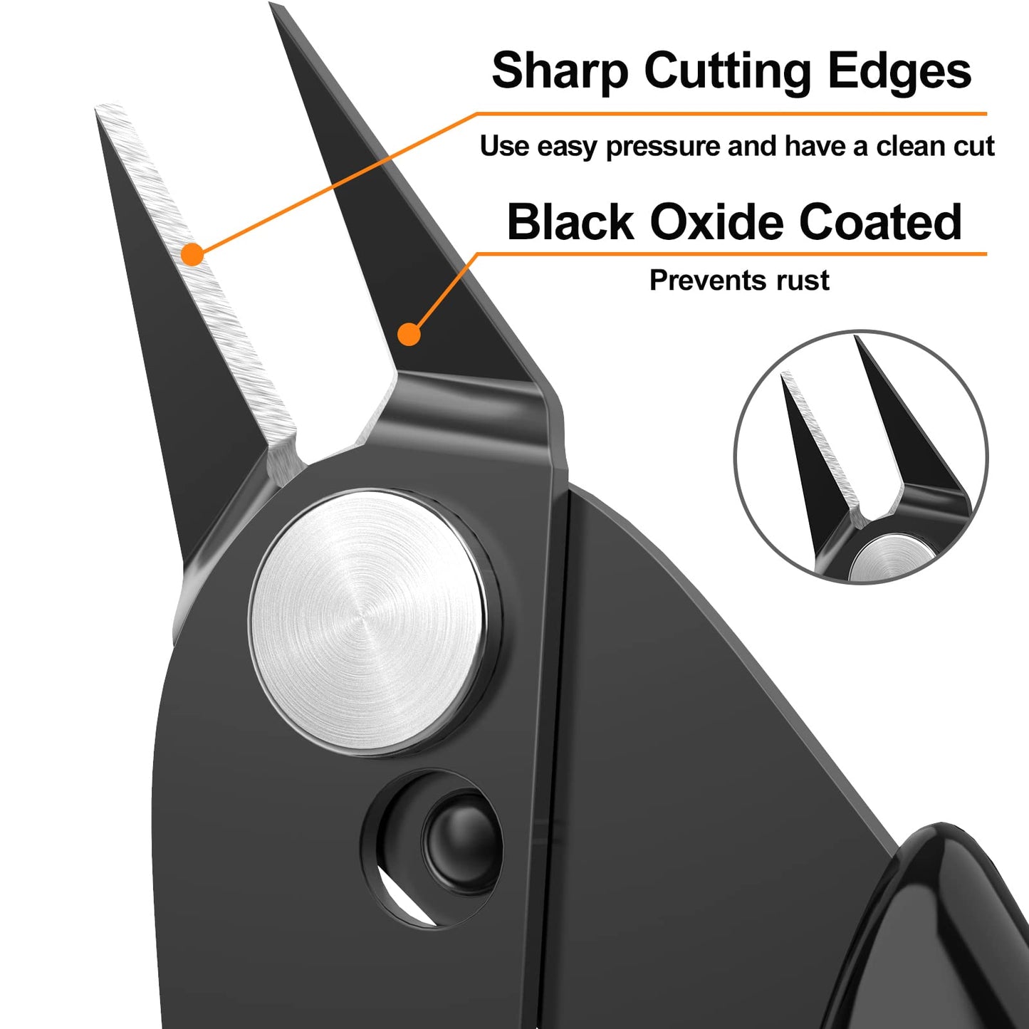 BOENFU Micro Wire Cutter Jewelry Wire Cutters Zip Tie Cutters 2-Pack Flush Cut Nippers Precision Small Side Cutting Pliers for 3d Print, Plastic Models, Jewelry, Electronics, Black, 5 Inches - WoodArtSupply