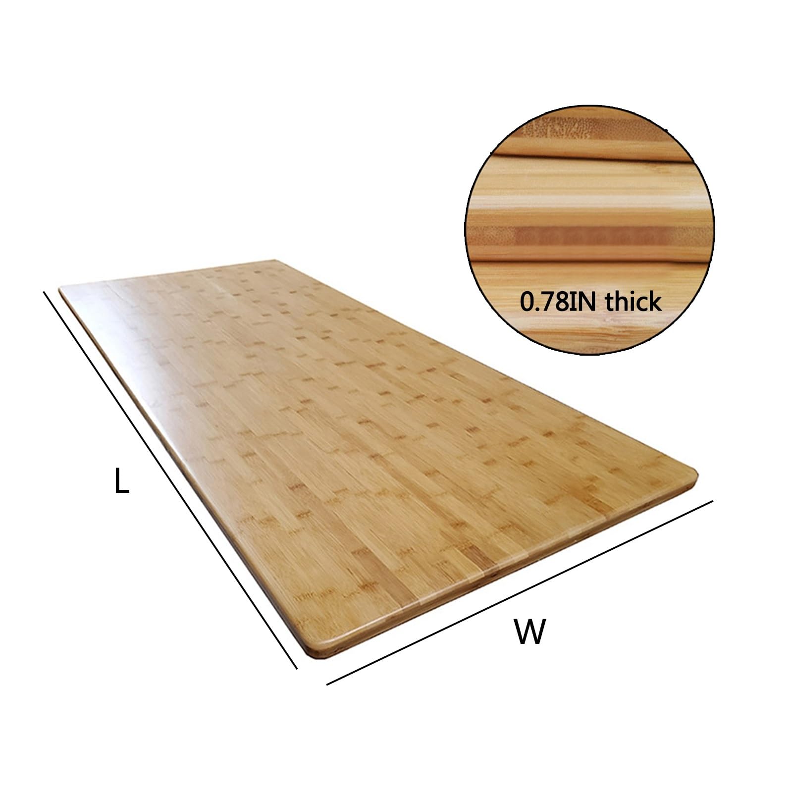 PFCDZDU Bamboo Table Top Universal, Waterproof Rectangular Solid One-Piece Countertop, Office Kitchen Room DIY Table Board for Electric Standing Desk, Customizable (Color : Wood Colour, Size  - WoodArtSupply