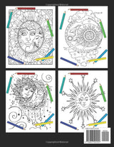 Sun Moon & Stars Adult Coloring Book: An Adults coloring book sun, moon, planets ,stars and more design for stress relief & relaxation Majosta