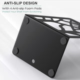 MaxGear Tree Design Modern Bookends for Shelves, Non-Skid Book Holder, Heavy Duty Metal Storage for Books/CDs, Decorative Book Stopper for Home, 7 x 4.7 x 3.5”, Black (2 Pair/4 Pieces) MaxGear