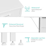 Lufeiya 47 Inch Computer Desk with 9 Drawers, Office Desk Work Desk for Home Office, Study, Writing, Vanity Desk with Fabric Drawers on Both Sides, Large Storage, White Lufeiya