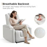 ANJ White Power Recliner Chair Set of 2, Electric Home Theater Seating Soft Leather Reclining Chairs for Movie Room Overstuffed Recliners with Hidden Arm Storage, Cup Holders and USB Ports ANJ