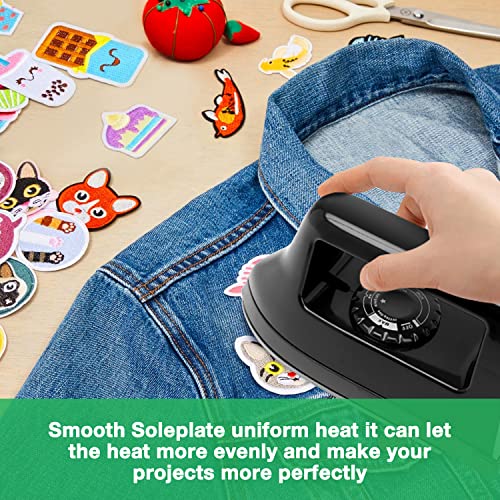 Mini Iron for Crafts Quilting, Travel Iron Household Easy Iron Supplies Mini Electric Iron, Mini Heat Press Machine Sewing Machine (Black) Generic