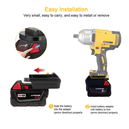 ZLWAWAOL MIL18DL Battery Adapter Converter for Milwaukee to Dewalt Battery, for Milwaukee M18 18V Lithium Battery Convert to Dewalt 20V Lithium Battery,for Dewalt 20V Cordless Tools - WoodArtSupply