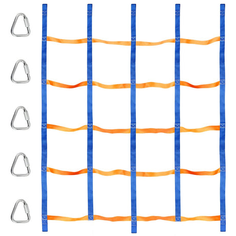 Climbing Net for Kids Outdoor, Portable Ninja Cargo Net Rope Ladder Monkey Bars for Ninja Slackline, Jungle Gyms, Swing Set, Ninja Warrior Style Obstacle Courses for Outdoor Treehouse TOPNEW