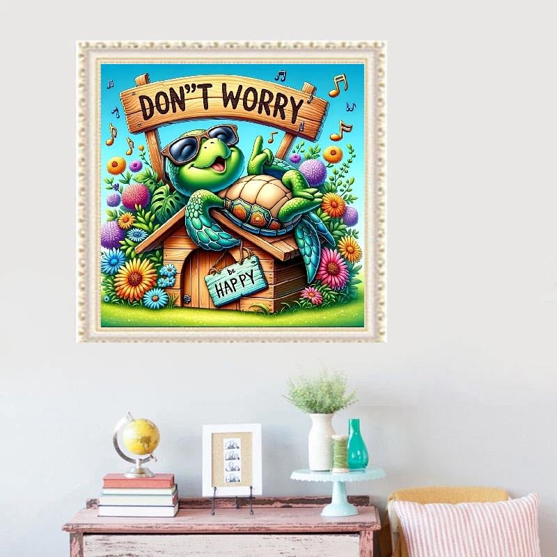 BOHADIY Sea Turtle Diamond Art Painting Kits for Adults, Full Drill Diamond Dots Paintings for Beginners, Round 5D Flowers Paint with Diamonds Pictures Gem Art Painting Kits DIY Crafts Kits 12x12inch BOHADIY