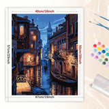 TAOPAOLAB Bright Cityscape Paint by Numbers Kit for Adults - DIY Venice Canal at Night Painting on Canvas 16x20 Inches, Acrylic Paint Set, Suitable for Beginners, Art for Home Decoration or Gifts TAOPAOLAB