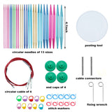 Weabetfu 60pcs Interchangeable Circular Knitting Needles Set with Case 13 Pairs of Aluminum Circular Knitting Needle for Handmade DIY Knitting with Knitting Accessories,(2.75mm-10mm) Weabetfu