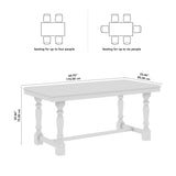 Bush Furniture Rectangular Dining Table, 67 inch Squire Trestle, Farmhouse Decor, Sterling Collection, Light Brown Bush Home