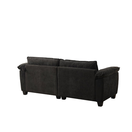 Living Room Furniture Big Loveseat Luxury Couch with Soft Chenille Upholstered Sofa Black HouseOfZazla