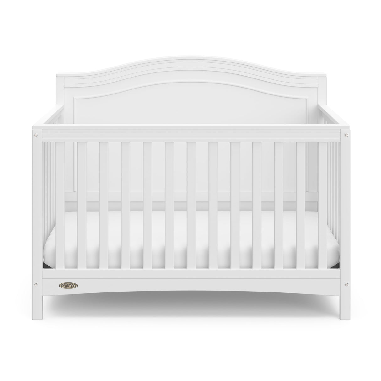 Graco Paris 4-in-1 Convertible Crib (White) - GREENGUARD Gold Certified, Converts to Toddler Bed, Daybed and Full Bed, Fits Standard Crib Mattress, Adjustable Mattress Base Graco