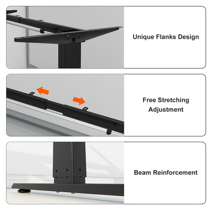 Win Up Time Standing Desk Frame - Standing Desk Legs, Adjustable Desk Frame, Sit Stand Desk Frame, Smart Controller System for 48''-70'' Desk Top,DIY Workstation (Black Frame Only) - WoodArtSupply