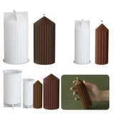 2 Pack Stripe Cylinder Pillar Spiral Candle Resin Mold - Resin Casting Silicone Molds for Home Decor & Candle Making Wave Spiral Mold ESEENS