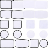 iFForce Sublimation Patches - Iron-on Blank Patches 4 Shapes for DIY Hats Jeans - Self Adhesive Stick to Cosmetic Bags Mobilephone Computer (20pcs Black&White Border) iFForce