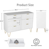 Anbuy 6 Drawer Dresser and Night stand Sets for Bedroom, Two Drawers Nightstand Set of 2 & 6 Drawer Dresser Combo 3 Pieces (White) Anbuy