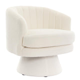 Phoenix Home Swivel Barrel Accent Chair, Mid Century 360 Degree Swivel Barrel Chair, Overstuffed Round Reading Lounge Chair Berber Fleece, Ideal for Living Room, Bedroom, Living Room, Office, Beige Phoenix Home