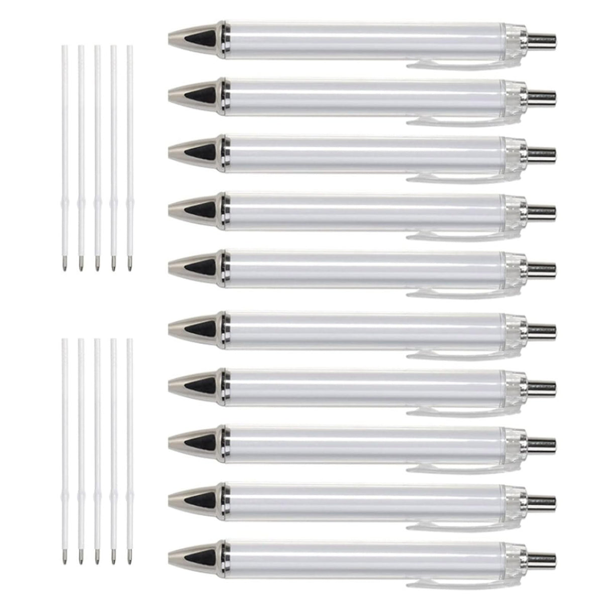 10Pcs Retractable Ballpoint Pen for Heat Transfer Ergonomic Ballpoint Pen Sublimation Pen for Full Printing Pen Acinkeety