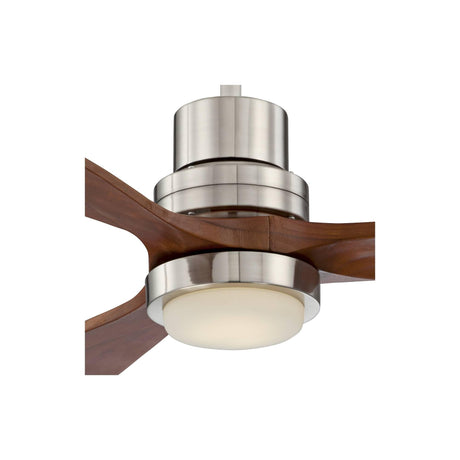 Casa Vieja 52" Delta-Wing DC Rustic Farmhouse 3 Blade Indoor Ceiling Fan with LED Light Remote Control Brushed Nickel Walnut Wood for Living Kitchen Bedroom Family Dining Office Room Casa Vieja