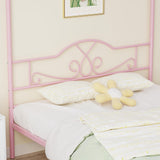 Weehom Full Canopy Bed Frame with Headboard and Footboard, Four-Poster Metal Canopied Platform Bed Mattress Foundation Underbed Storage Space No Box Spring Needed for Girls Adults Pink Weehom