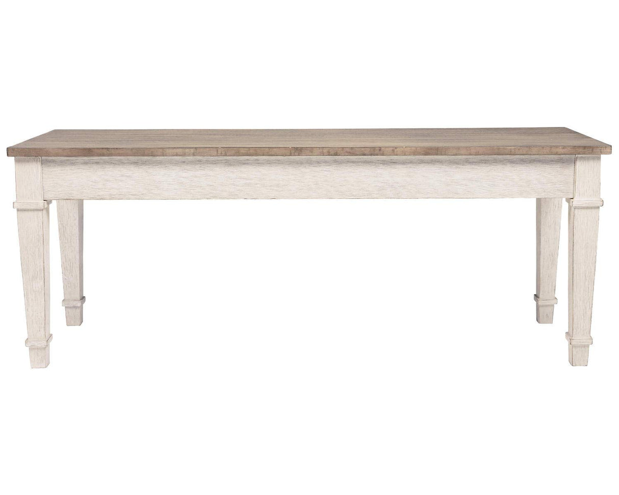 Signature Design by Ashley Skempton Farmhouse Storage Bench, White & Light Brown Signature Design by Ashley