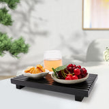 Small Bathroom Counter Organizer Tray Decorative Wood Display Pedestal Stand Kitchen Counter Soap Tray Wooden Risers for Bathroom Sink Accessories Vanity Black Bathroom Decor Dish Soap Holder Renawe