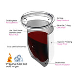 PYD Life Sublimation Blanks Wine Tumbler Cups White 12 OZ Stainless Steel Insulated Stemless Tumbler Sublimation Mugs,Cups 6 Pack PYD Life