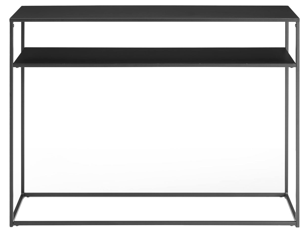 Crosley Furniture Braxton Sofa Console Table with Storage Shelf for Hall, Entryway, or Living Room, Matte Black Crosley Furniture