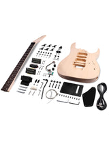Fistrock DIY Electric Guitar Kit Beginner Kit 6 String Right Handed with Basswood Body Hard Maple Neck Poplar Laminated Fingerboard Black Hardware Build Your Own Guitar JS Series. Fistrock