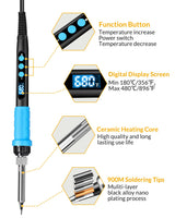 Soldering Iron Kit, 100W High Power Soldering Iron, Fast Heating, Digital Display Temperature Control Accurate 356°F-896°F, Portable Soldering Kit with Protective Cap, Automatic Sleep Mode Aucanla