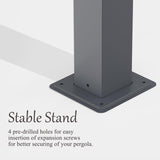 Domi 11'x20' Outdoor Retractable Pergola with Sun Shade Canopy, Aluminum Pergolas and Gazebos Clearance, Patio Outdoor Metal Pergola Canopy for Deck, Garden, Backyard, Dark Grey domi outdoor living