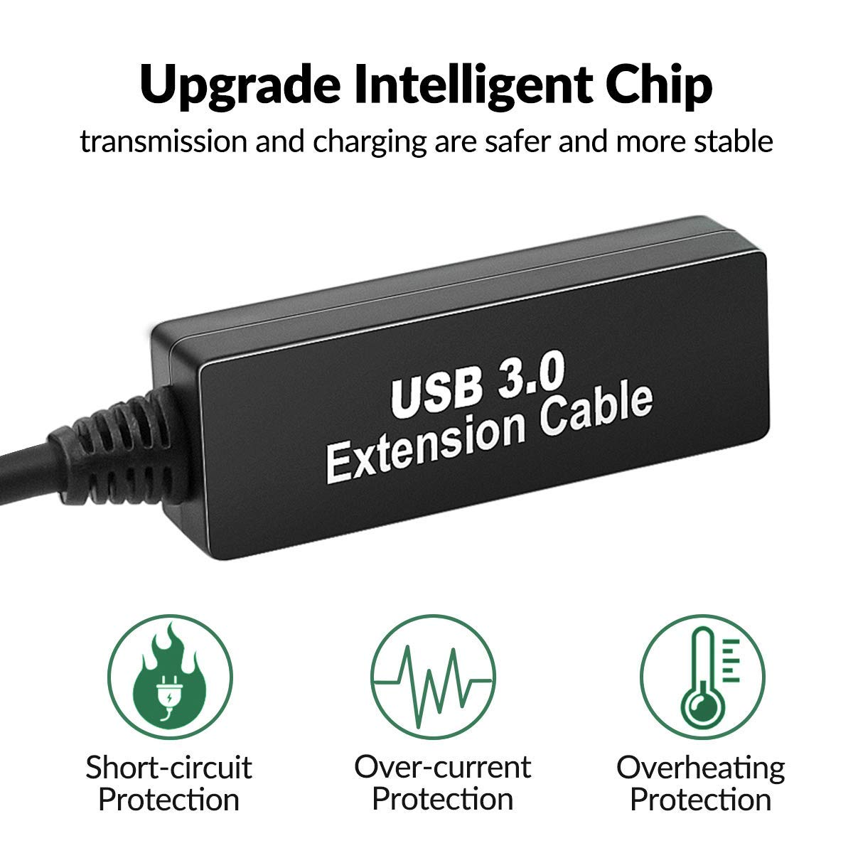 50FT USB 3.0 Extension Cable,Active USB 3.0 Extension Cable A-Male to A-Female,USB 3.0 Extension Cord,with 5V/2A Power Adapter,Compatible Oculus Quest 2 VR, Xbox, PS4 and More, (Black-50Feet) W WDX MAST DYNAPOINT LIMITED