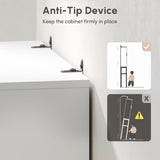 USHOWER Over The Toilet Storage Cabinet, Bathroom Organizers and Storage with Barn Doors, Thicken Metal Stand & MDF Wood Above Toilet Storage Cabinet, Freestanding Space Saver, White USHOWER