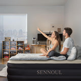 SENNOUL Air Mattress Queen with Built in Pump - 2 Mins Quick Self Inflatable,16"/650lbs Max Blow Up Bed, All Night Stability No Lost Air，No Peculiar Smell for Camping,Home,Guests & Portable Travel SENNOUL