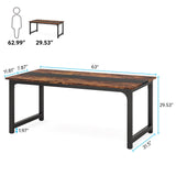 Tribesigns Modern Computer Desk, 63 x 31.5 inch Large Office Desk Computer Table Study Writing Desk Workstation for Home Office, Rustic/Black Tribesigns