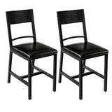 HOOBRO Kitchen Chairs Set of 2, Upholstered Dining Chairs, Dining Room Chairs with PU Cushion Seat, Black Kitchen Chairs with Backrest and Adjustable Feet, for Dining Room, Kitchen, Black BB36CD01 HOOBRO